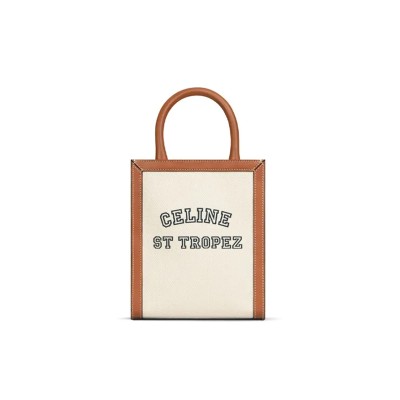 CELINE MINI TOTE IN CABAS TRIOMPHE CANVAS AND CALFSKIN 193302DHW.02NT (21*17*4cm)
